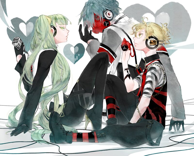 Three Anime Characters — White, Calm, Digital Art