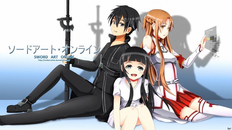 Three Anime Characters — White, Calm, Sword