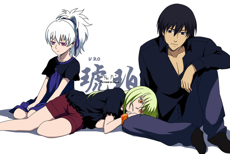Three Anime Characters — White, Calm
