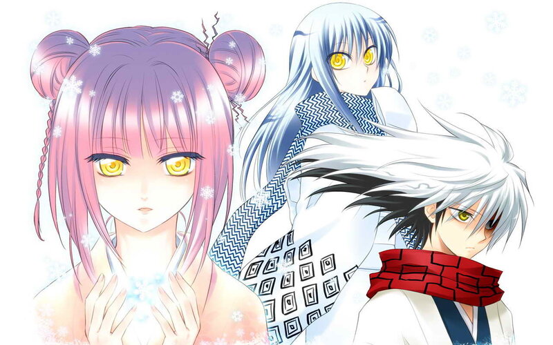 Three Anime Characters — White, Calm, Winter