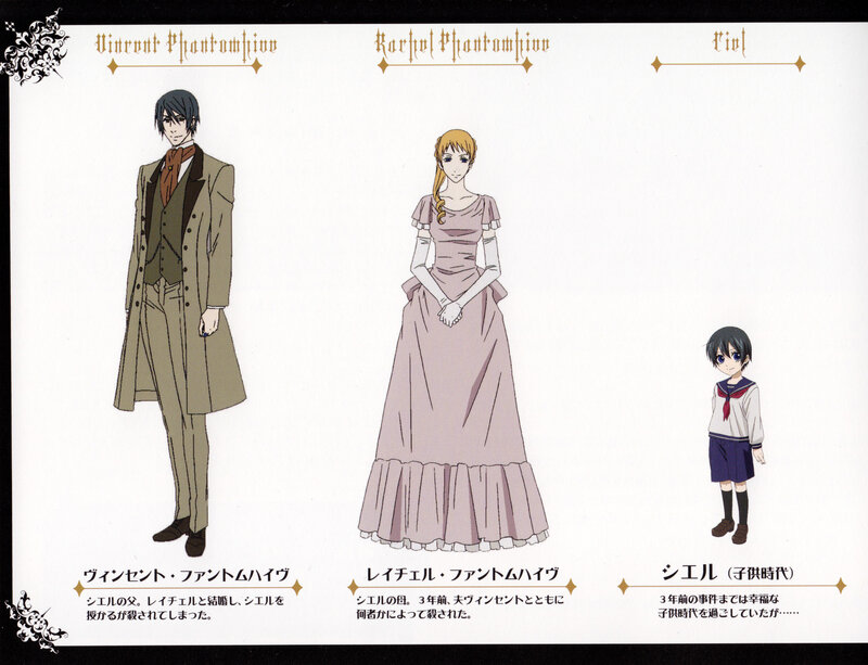 Three Anime Characters — White, Dramatic, Character Design Sheet