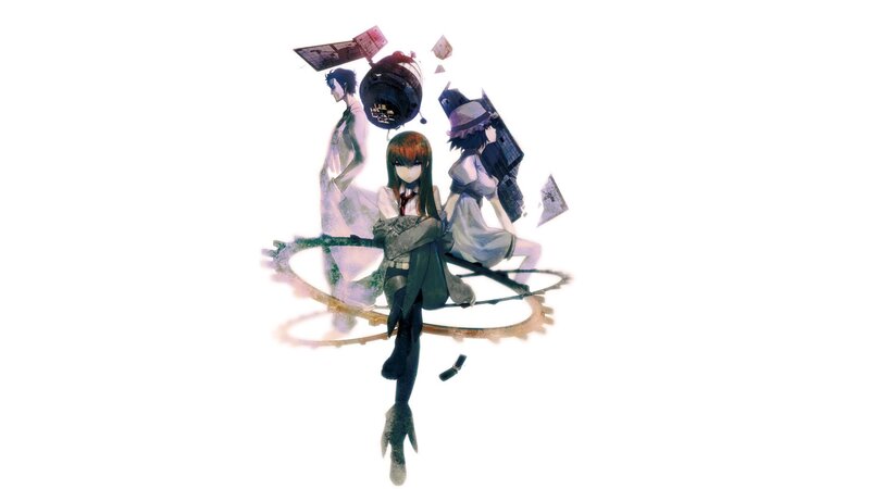 Three Anime Characters — White, Dramatic, Digital Art, Gears