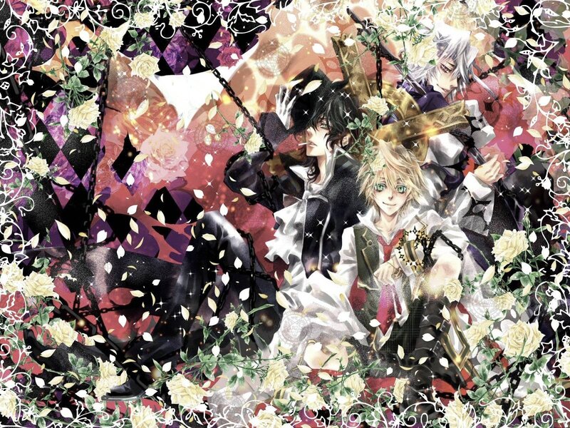 Three Anime Characters — White, Dramatic, Flowers