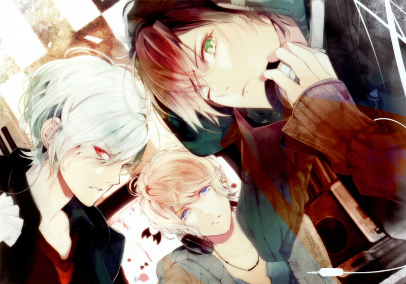 Three Anime Characters — White, Dramatic, Headphones