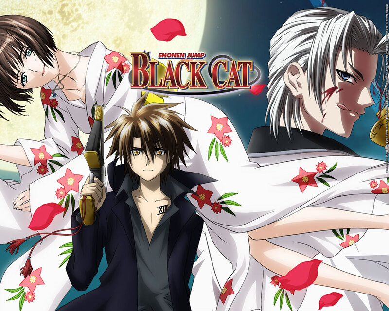 Three Anime Characters — White, Dramatic, Night, Gun