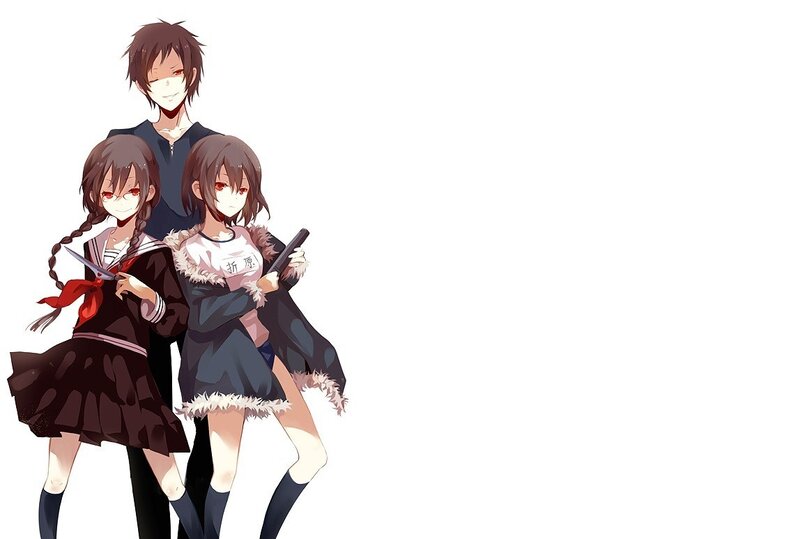 Three Anime Characters — White, Dramatic, Scissors