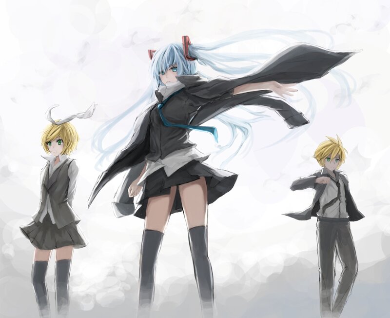 Three Anime Characters — White, Dynamic