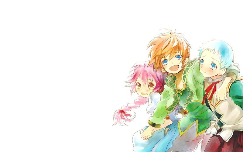 Three Anime Characters — White, Happy, Children