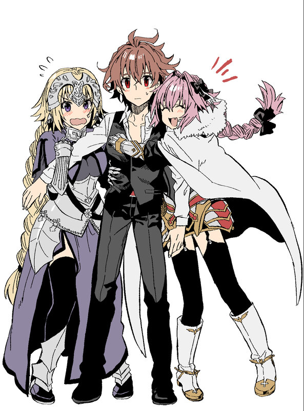 Three Anime Characters — White, Playful, Armor