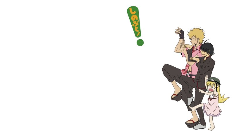 Three Anime Characters — White, Playful, Exclamation Mark