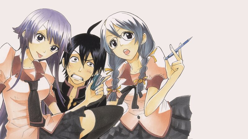 Three Anime Characters — White, Playful, Manga