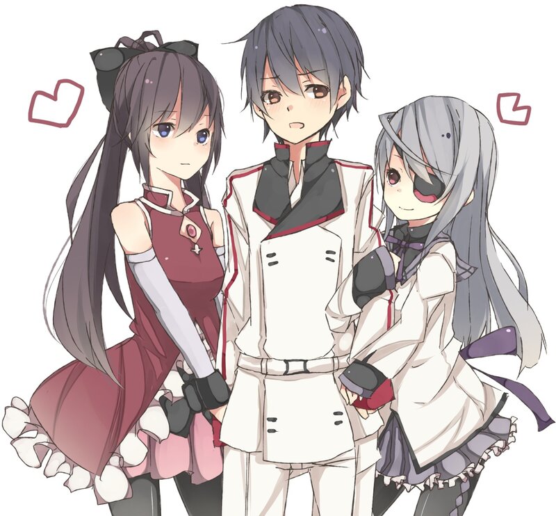Three Anime Characters — White, Playful