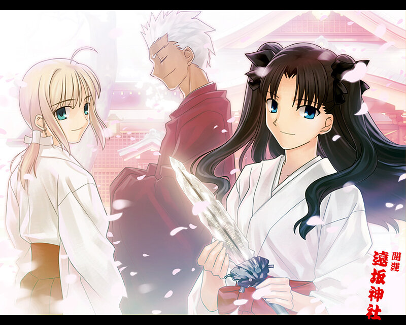 Three Anime Characters — White, Serene