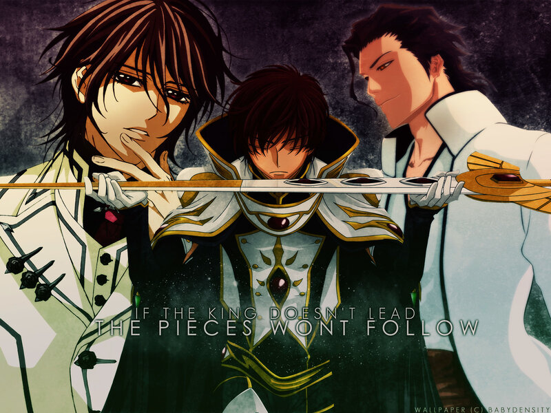 Three anime characters with a sword