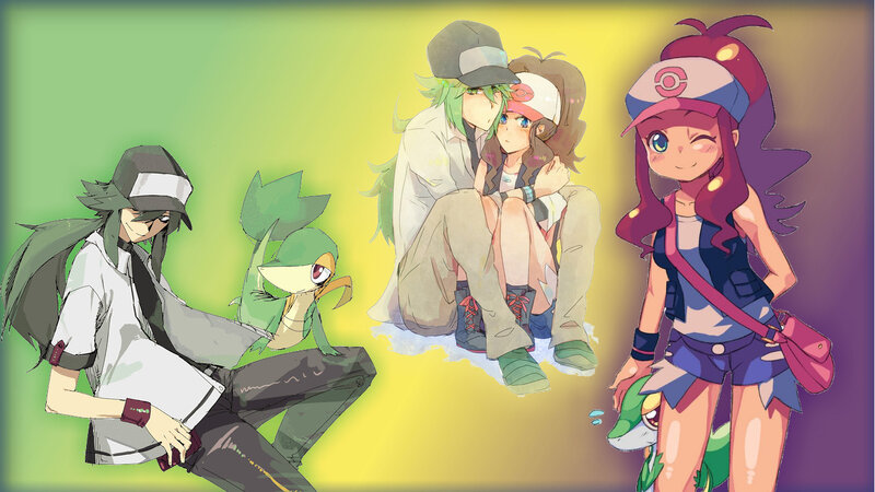 Three Anime Characters with Pokémon