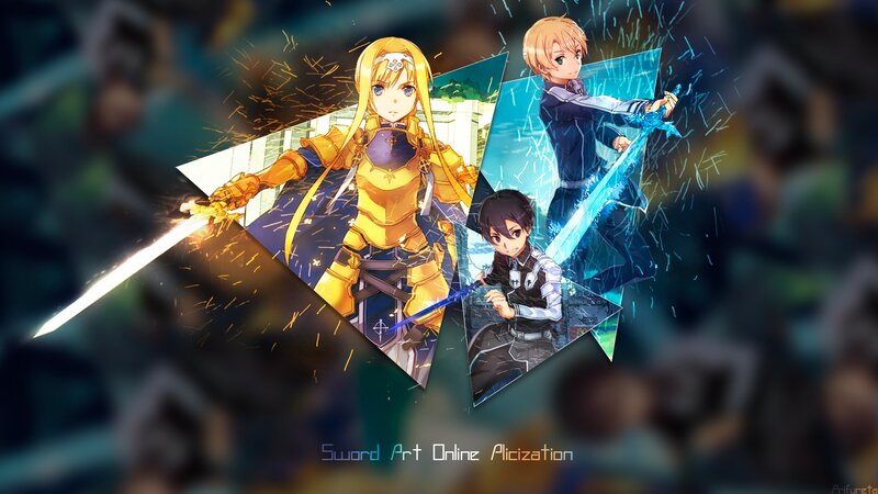Three Anime Characters with Swords — Yellow