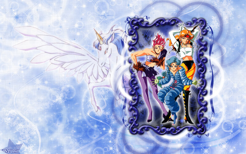Three Anime Characters with Unicorn