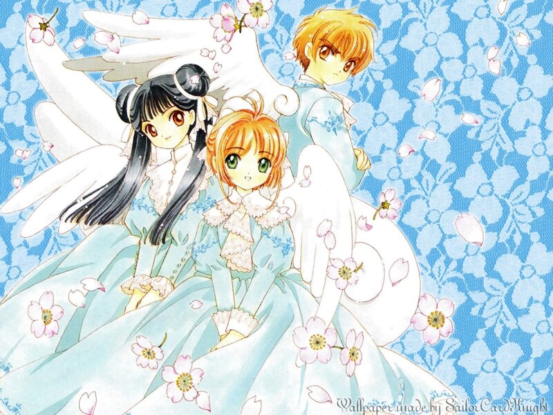 Three Anime Characters with Wings — Blue