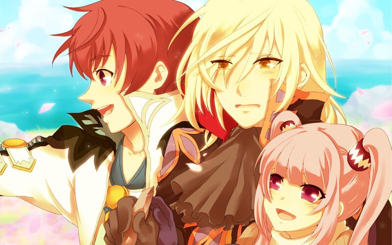 Three Anime Characters — Yellow, Bright, Spring
