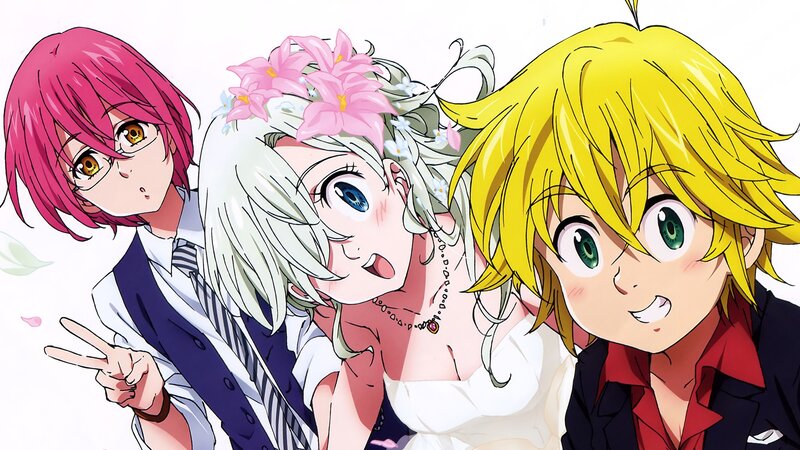 Three Anime Characters — Yellow, Cheerful