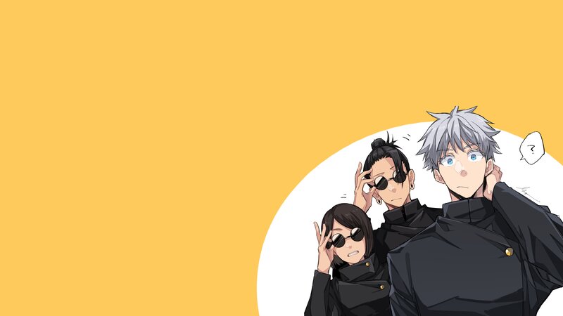 Three Anime Characters — Yellow, Curious