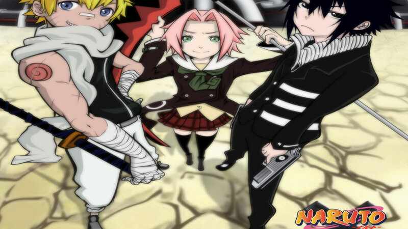 Three Anime Characters — Yellow, Determined
