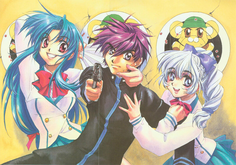 Three Anime Characters — Yellow, Dramatic, Gun