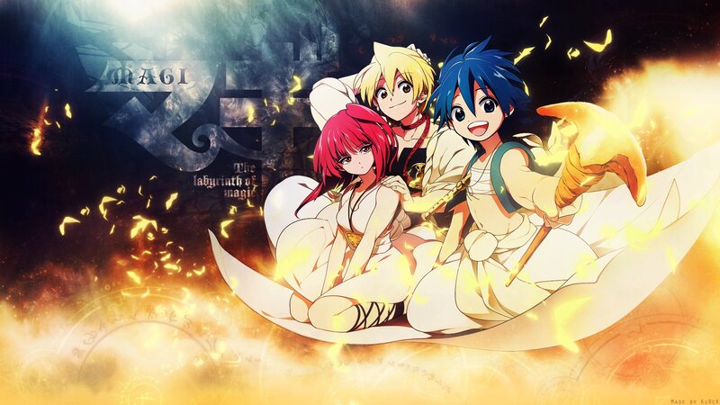 Three Anime Characters — Yellow, Dramatic, Magic