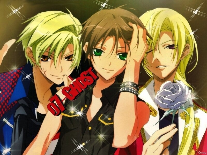 Three Anime Characters — Yellow, Dramatic, Rose, Sparkles