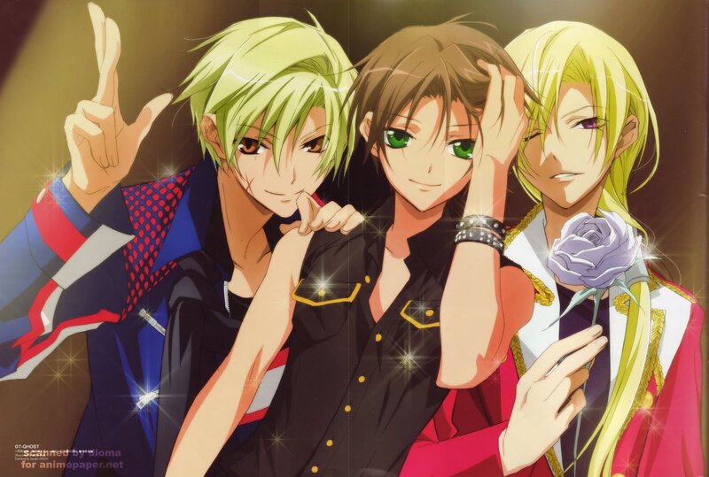 Three Anime Characters — Yellow, Dramatic, Rose