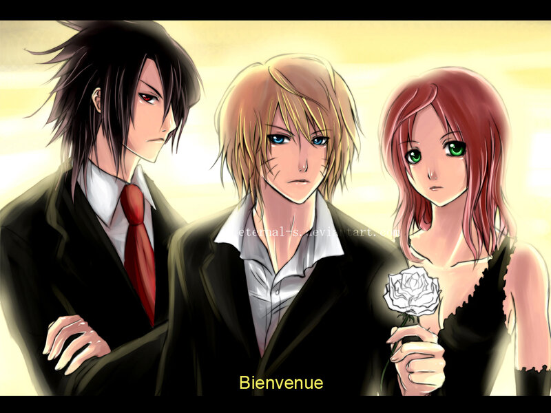Three Anime Characters — Yellow, Dramatic, Sunset, Suits