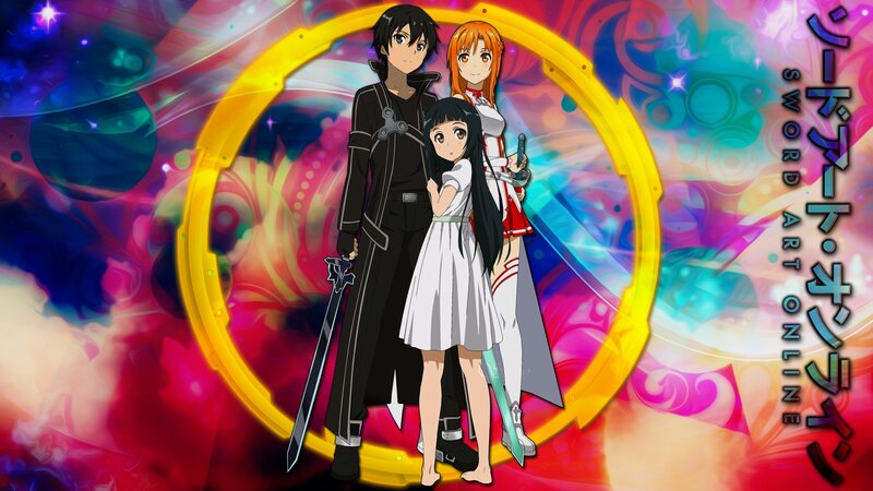 Three Anime Characters — Yellow, Dramatic, Sword, Circle