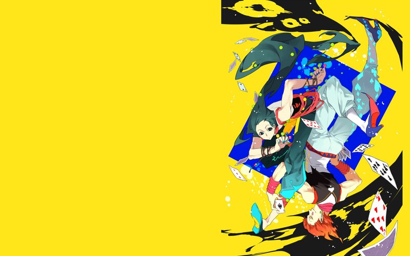 Three Anime Characters — Yellow, Dynamic