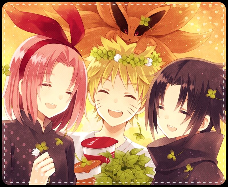 Three Anime Characters — Yellow, Happy