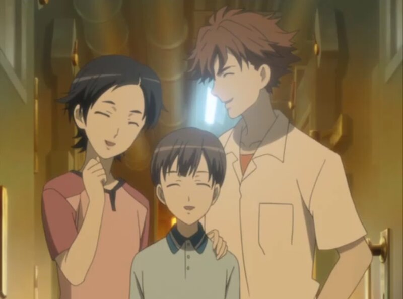 Three Anime Characters — Yellow, Warm, Indoor