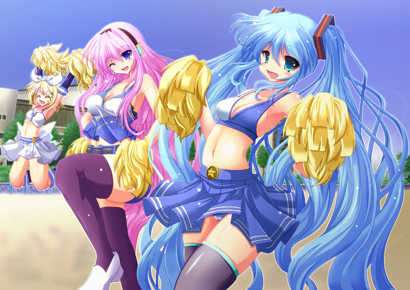 Three Anime Cheerleaders