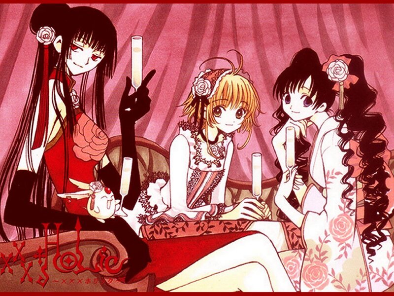 Three Anime Girls at Party