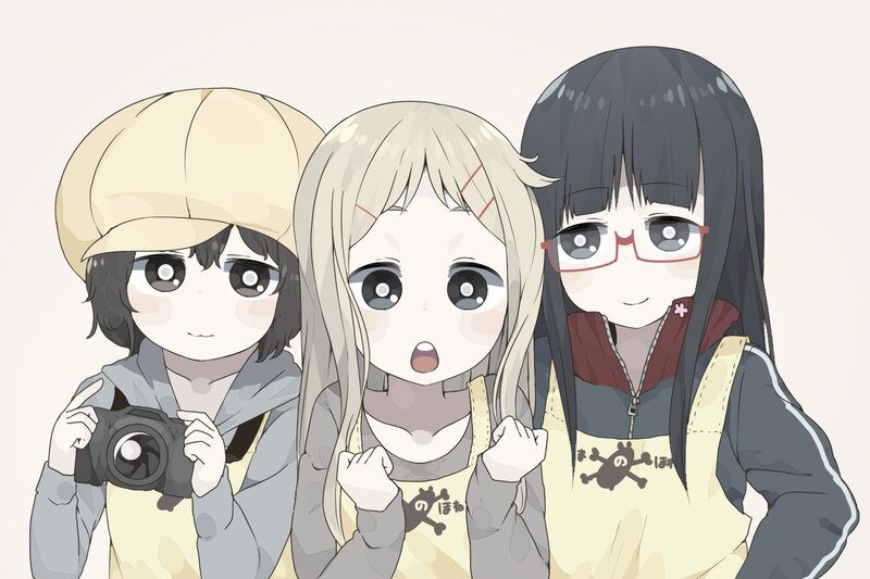 Three Anime Girls — Beige