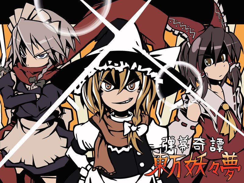 Three Anime Girls — Black, Dramatic, Manga