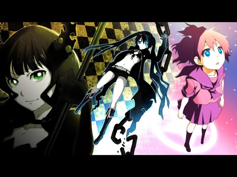 Three Anime Girls — Black, Dramatic