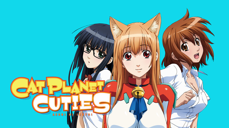 Three Anime Girls — Blue, Bright, Cat Ears