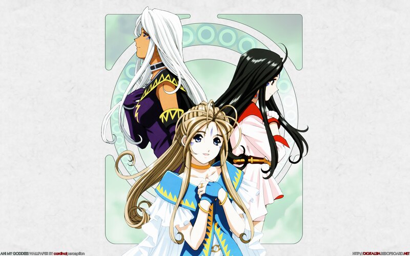 Three Anime Girls — Blue, Calm, Anime Characters