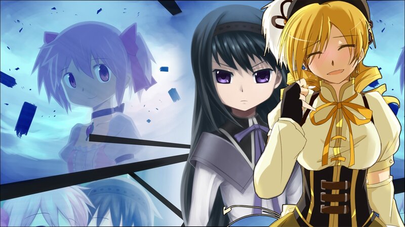 Three Anime Girls — Blue, Dramatic, Cat Ears
