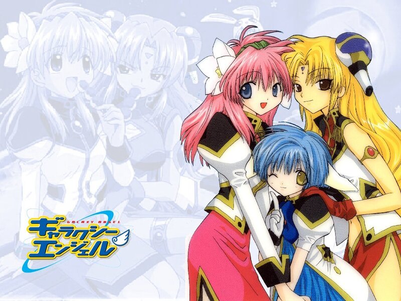 Three Anime Girls — Blue, Playful, Anime Characters