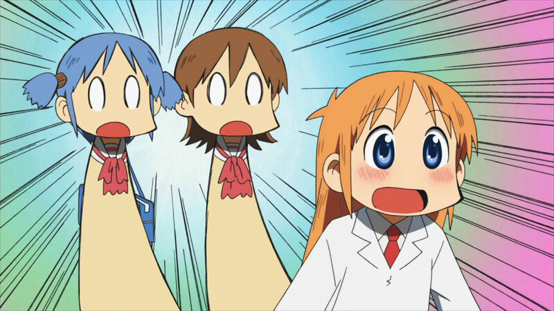 Three Anime Girls — Blue, Surprised, School Uniforms