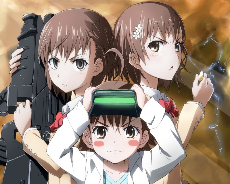 Three Anime Girls — Brown, Dramatic