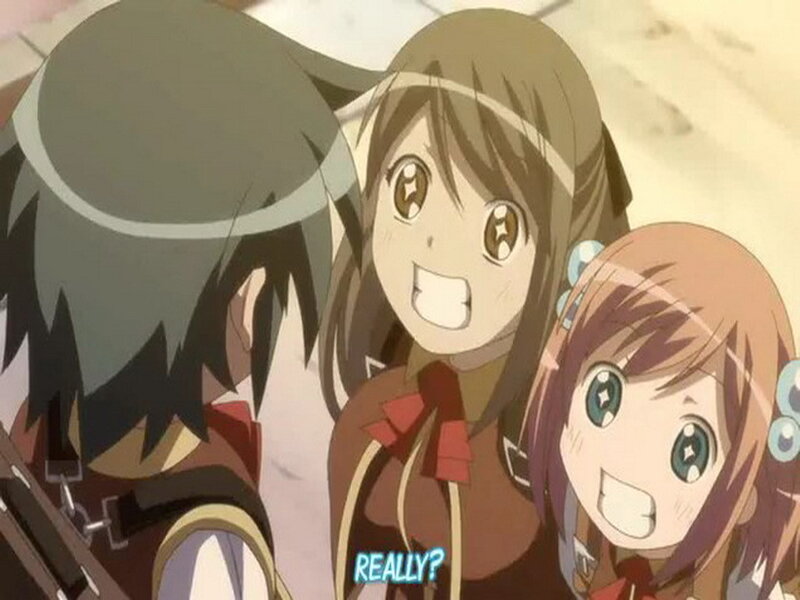 Three Anime Girls — Brown