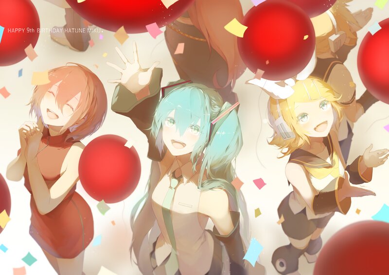 Three Anime Girls Celebrating