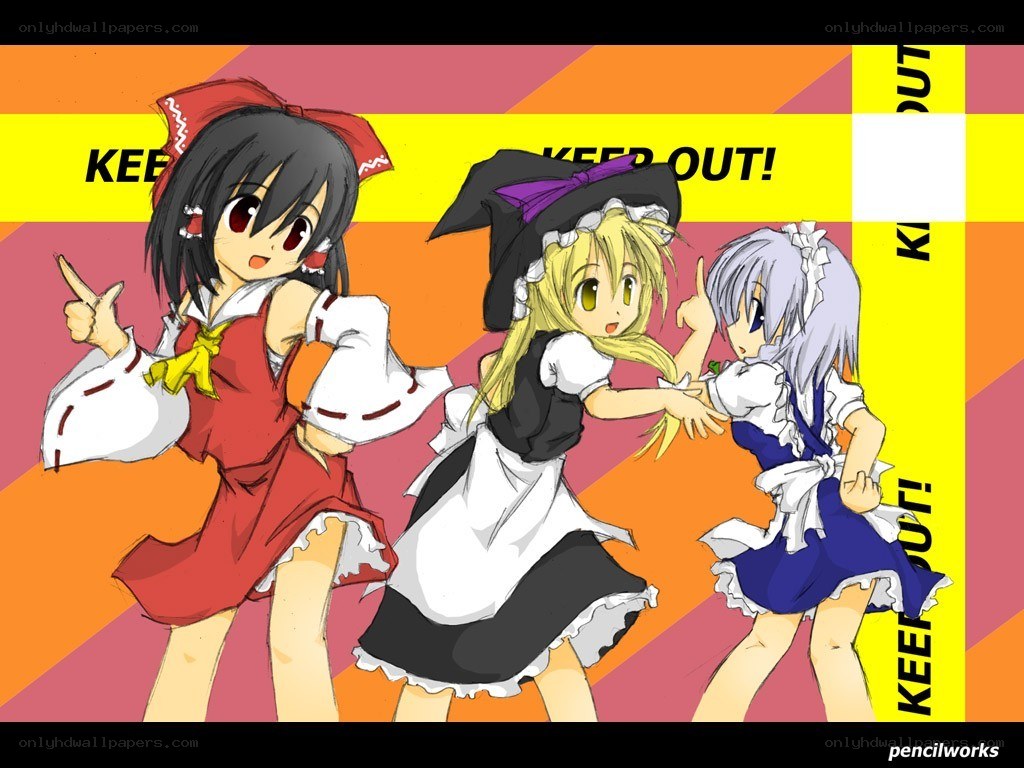 three anime girls dancing