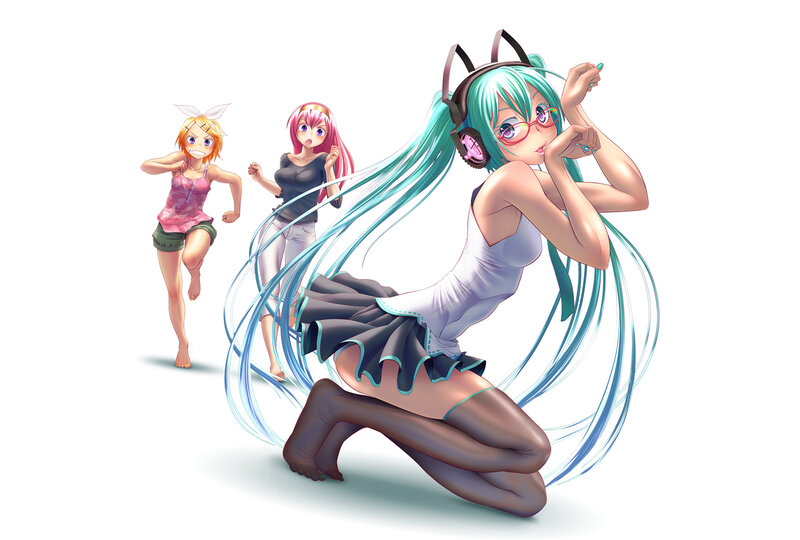 Three Anime Girls Dancing — Cyan